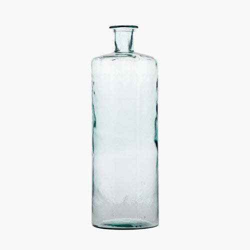 Clear Recycled Glass Tall Bottle Vase