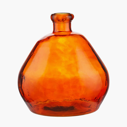 Orange Organic Shaped Recycled Glass Vase