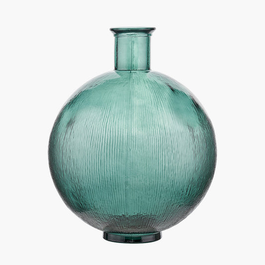 Round Recycled Sea Green Glass Vase