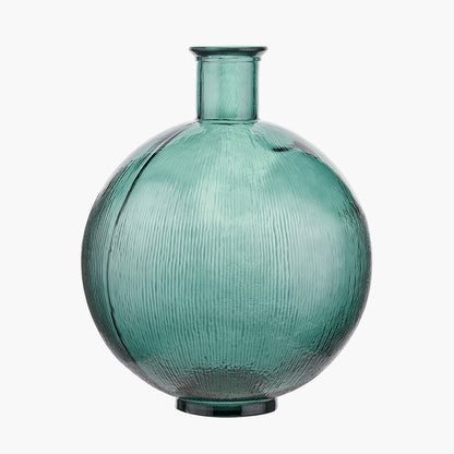 Round Recycled Sea Green Glass Vase