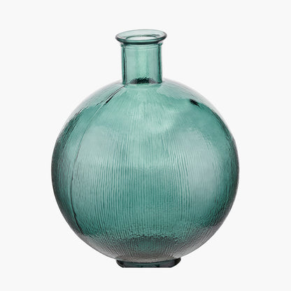 Round Recycled Sea Green Glass Vase