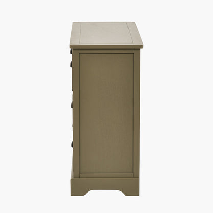 Croft Olive Pine Wood 6 Drawer Unit