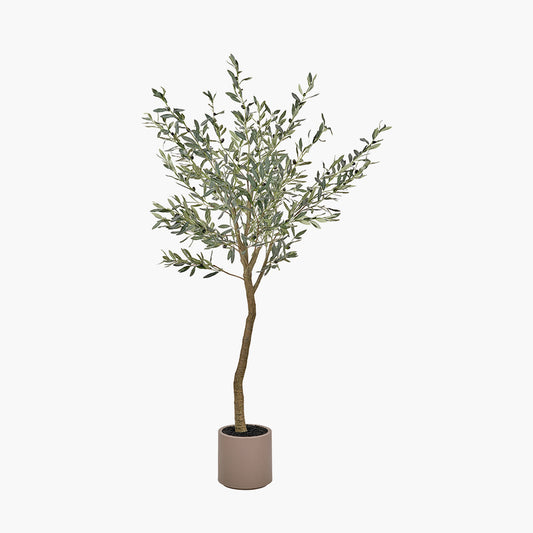 Large Faux Olive Tree in Taupe Pot – 210cm Artificial Indoor Plant