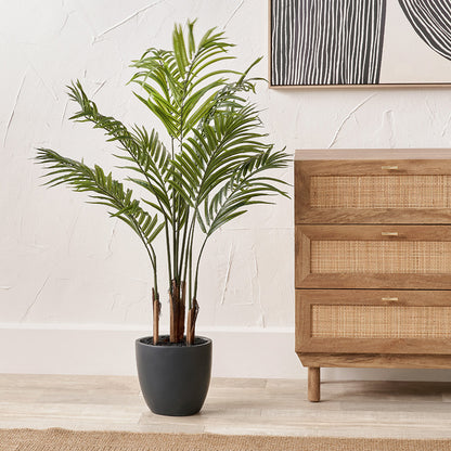 Artificial Areca Palm Plant in Pot – 120cm Tall Faux Indoor Palm Tree