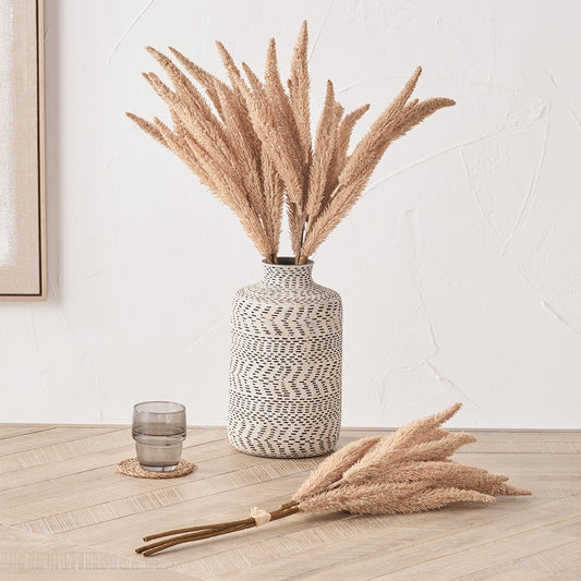 Natural Apricot Foxtail Hand-Tied 3 Stem Bundle – Pack of 6 Faux Floral Stems