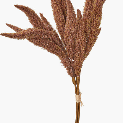 Mulberry Brown Faux Foxtail Hand-Tied 3 Stem Bundle Pack of 6 – Textured Dried Look Stems