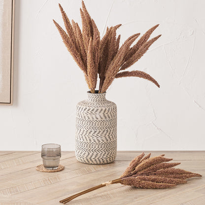 Mulberry Brown Faux Foxtail Hand-Tied 3 Stem Bundle Pack of 6 – Textured Dried Look Stems