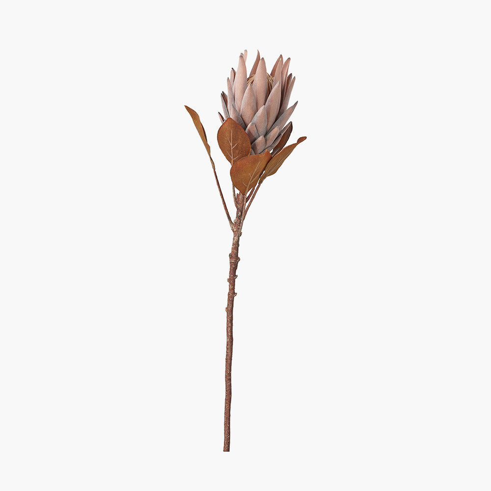 Mulberry Brown Protea Stems – Pack of 6 Artificial Flowers for Home Décor
