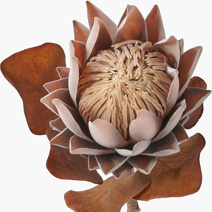 Mulberry Brown Protea Stems – Pack of 6 Artificial Flowers for Home Décor