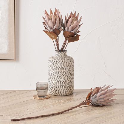Mulberry Brown Protea Stems – Pack of 6 Artificial Flowers for Home Décor