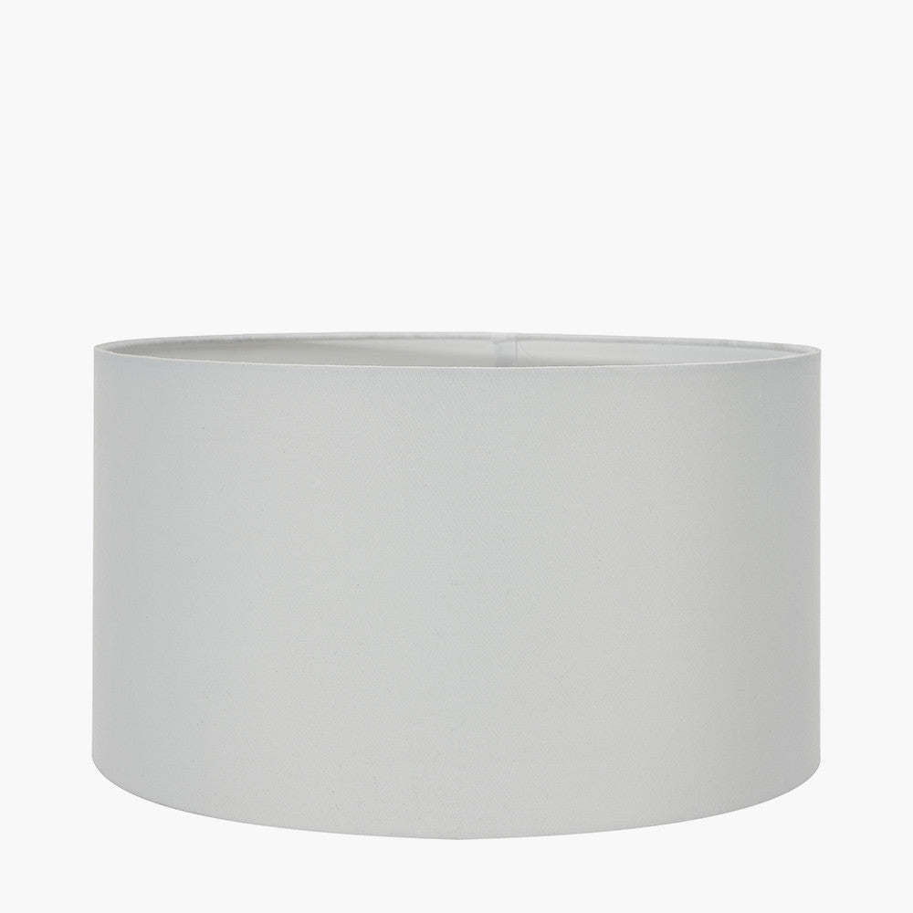 Trafalgar Nickel Metal Palm Tree Floor Lamp Base with Harry 45cm Ivory Cotton Mix Cylinder Lampshade