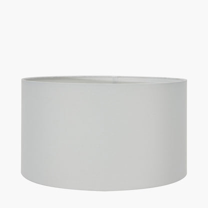 Trafalgar Nickel Metal Palm Tree Floor Lamp Base with Harry 45cm Ivory Cotton Mix Cylinder Lampshade