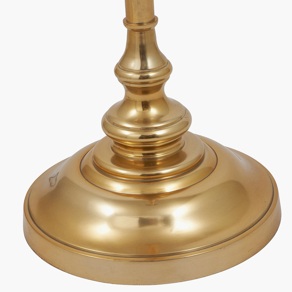 Trafalgar Gold Palm Tree Table Lamp with White Handloom Shade | Luxury Lighting