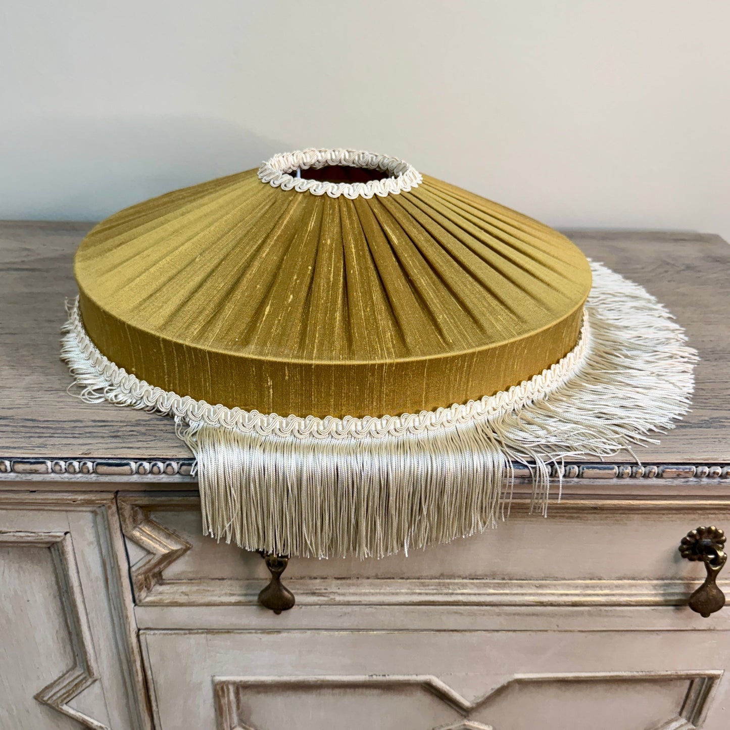 The Peggy Silk Fringed Lampshade in Gold