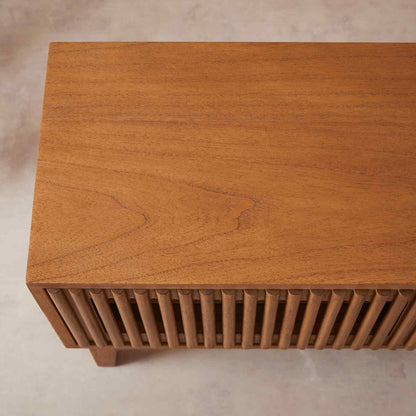 Wooden radiator on a beige background