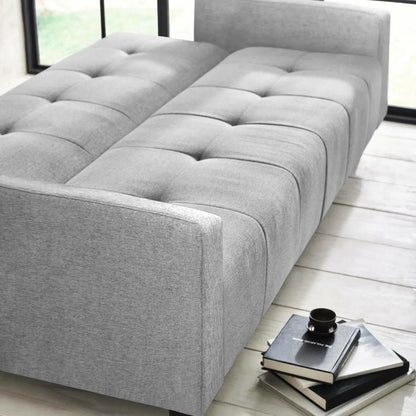 The Alfie 3 Seater Grey Linen Sofa Bed with storage offers both versatility and comfort. Ideal if you need a stylish seating option or an instant sleep solution for guests. Shop online today at www.nobleandnook.co.uk