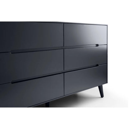 Alicia Anthracite 6 Drawer Wide Chest