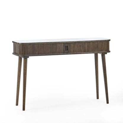 Whether it's used in an entryway or as an accent in your living area, the Arya Console with its sleek profile and clever storage make it a must-have addition for modern interiors. H80xD35xW120cm. Available at www.nobleandnook.co.uk