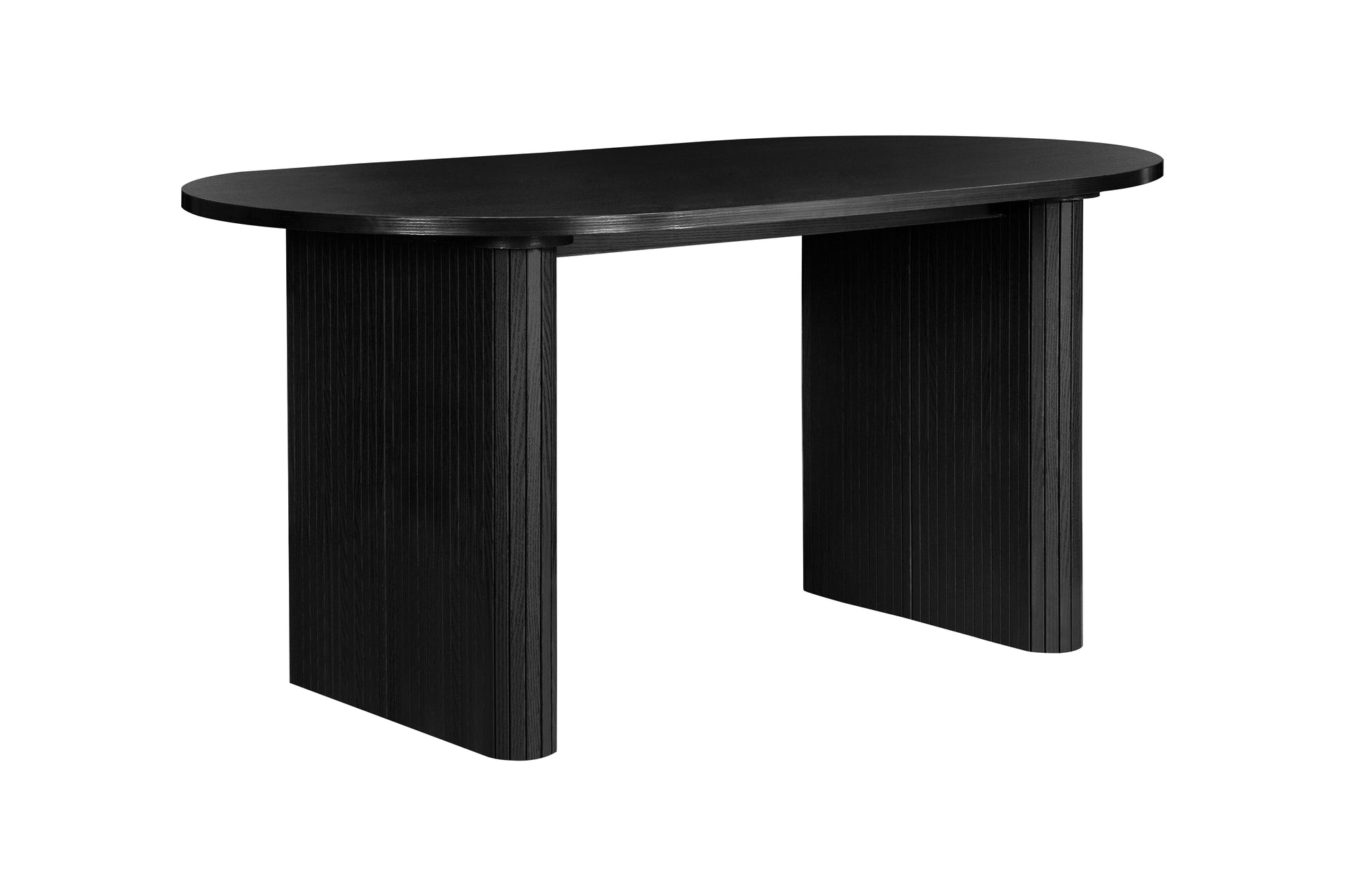 Crafted from premium MDF and available in two stylish finishes, oak or black, this oval table features beautiful fluted detailing that creates a modern, refined look. Shop online today at www.nobleandnook.co.uk