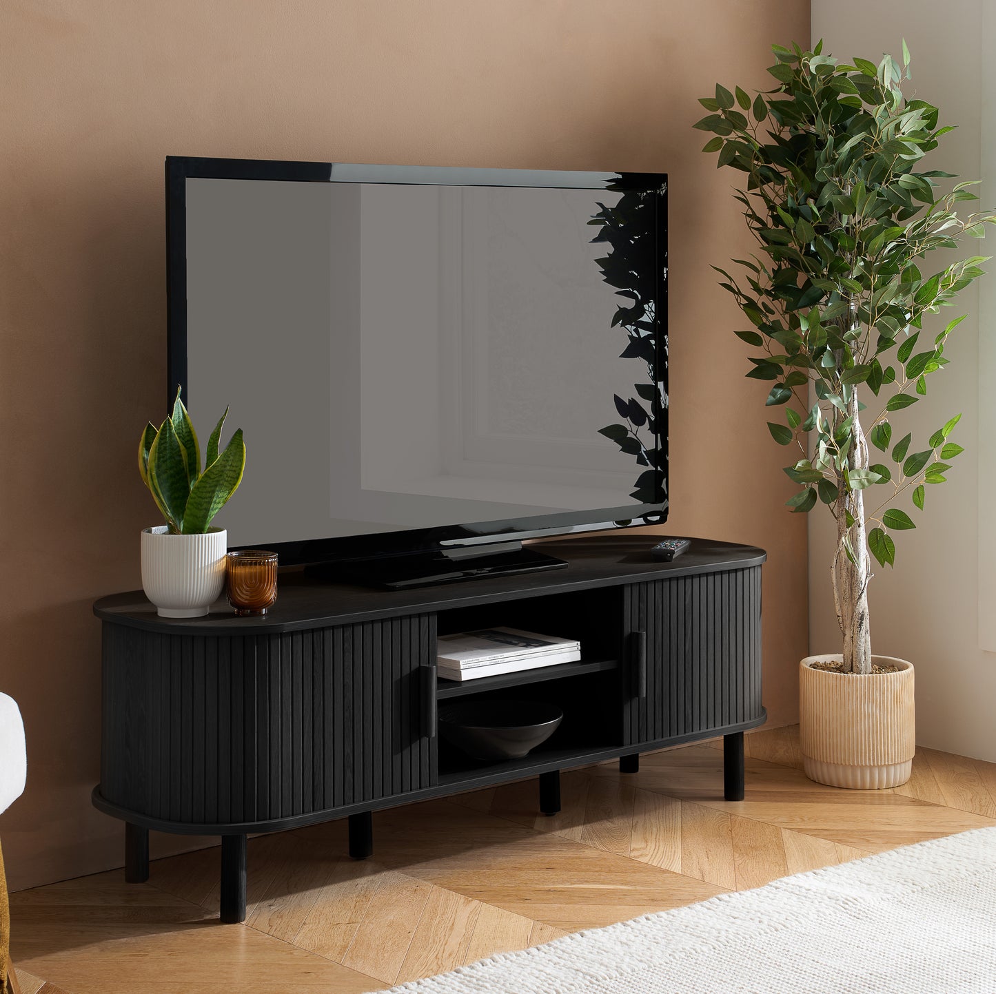 Elevate your living space with the 2-Door Fluted TV Unit, a stunning blend of contemporary design and practical functionality. FREE UK Mainland Delivery*. Shop online today at www.nobleandnook.co.uk