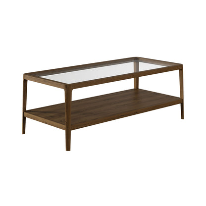 Shop the Abberley Coffee Table in Brown stained solid oak and oak veneer with visible wood grain. FREE UK Mainland Delivery. Shop online today at www.nobleandnook.co.uk