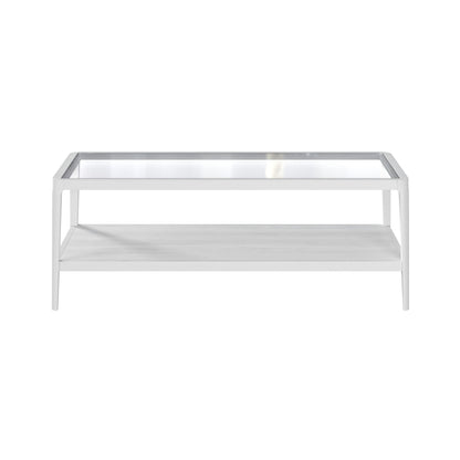 Shop the Abberley Coffee Table in White stained solid oak and oak veneer with glass top. FREE UK Mainland Delivery. Shop online now at www.nobleandnook.co.uk