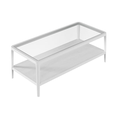 Shop the Abberley Coffee Table in White stained solid oak and oak veneer with glass top. FREE UK Mainland Delivery. Shop online now at www.nobleandnook.co.uk