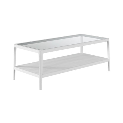 Shop the Abberley Coffee Table in White stained solid oak and oak veneer with glass top. FREE UK Mainland Delivery. Shop online now at www.nobleandnook.co.uk