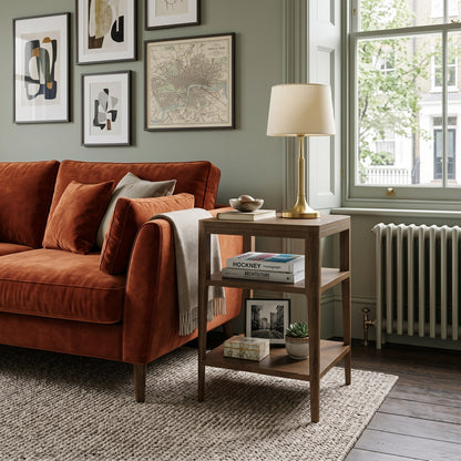 Abberley Dark Brown Stained Solid Oak Side Table