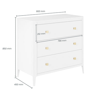 Shop the Abberley Chest of Drawers crafted from white stained solid oak with visible grain by D.I. Designs. FREE UK MAINLAND DELIVERY. Shop online now at www.nobleandnook.co.uk