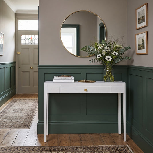 Abberley Console Table in White Stained Oak