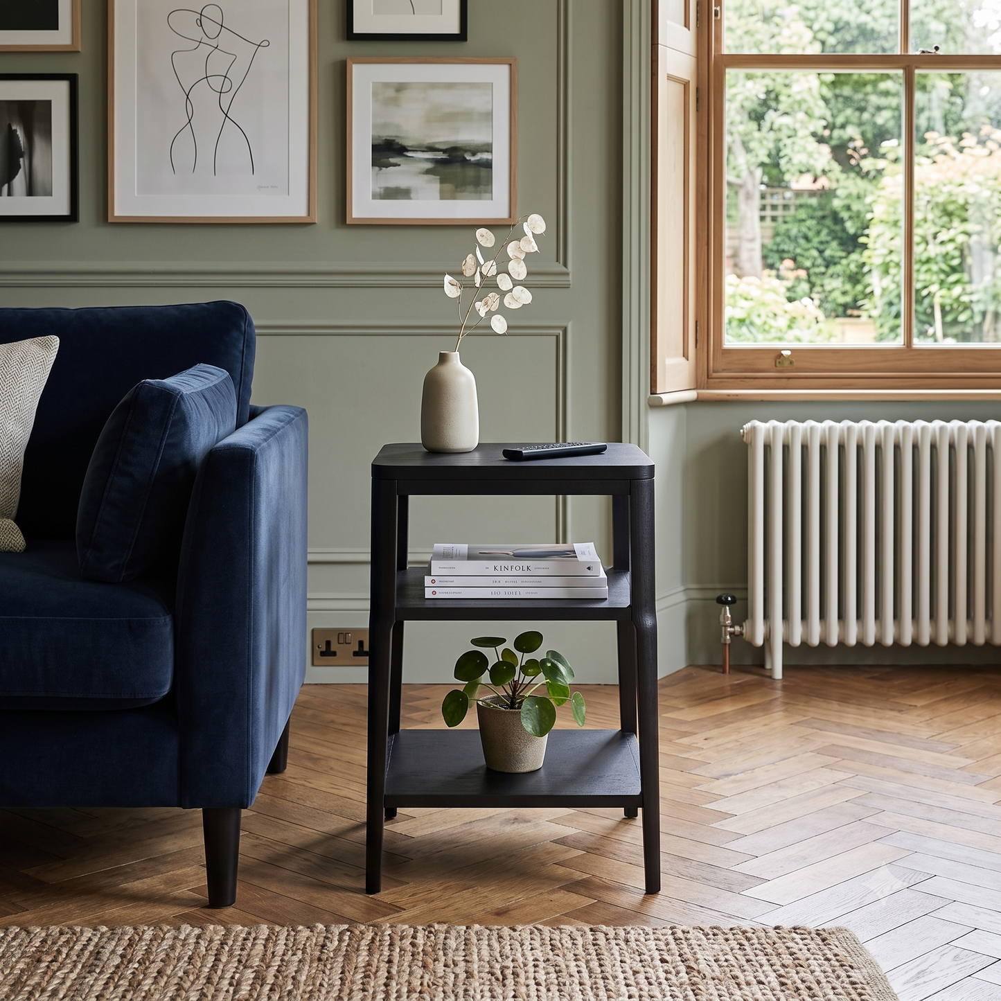 Abberley Black Stained Solid Oak Side Table