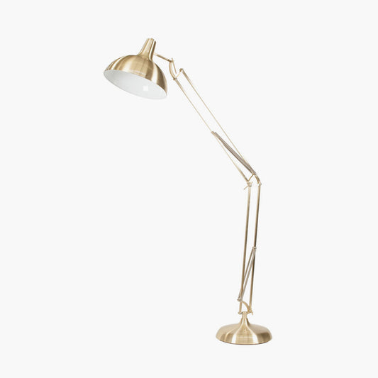 The Alonzo Brass Metal Task Floor Lamp - a sleek and contemporary design of the industrial task lamp offering an enhancement to any room. Shop online now at www.nobleandnook.co.uk