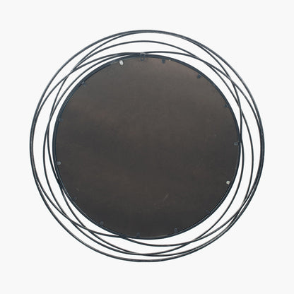 Shop our elegant Antique Black Metal Swirl Round Wall Mirror with intricate metal designs. Shop online now at www.nobleandnook.co.uk