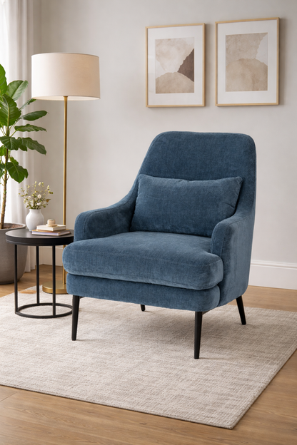 Avaris Blue Wingback Armchair