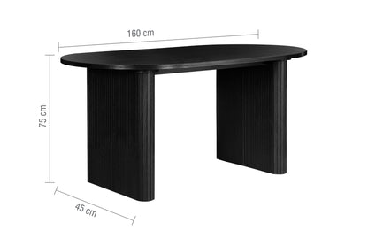 Crafted from premium MDF and available in two stylish finishes, oak or black, this oval table features beautiful fluted detailing that creates a modern, refined look. Shop online today at www.nobleandnook.co.uk