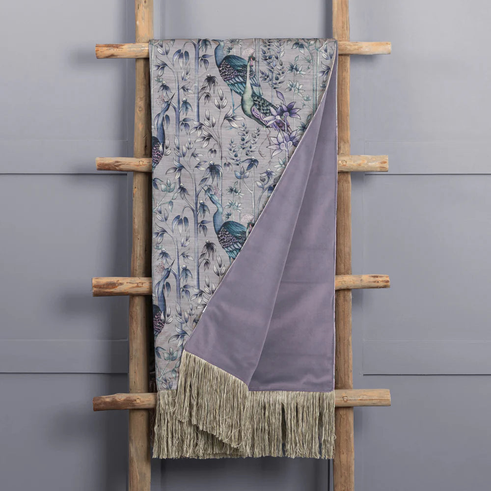 Bennu Printed Throw Willow – Artful Design and British Craftsmanship