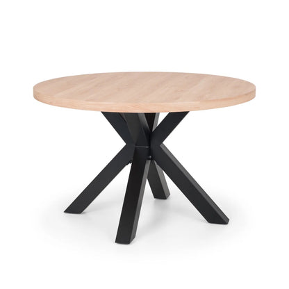 Berwick 4 Seater Round Dining Table | Oak & Black