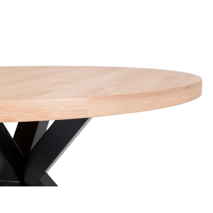 Berwick 4 Seater Round Dining Table | Oak & Black