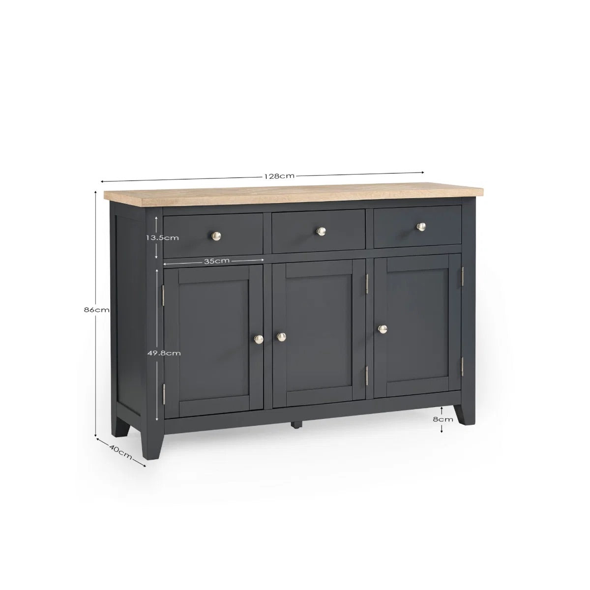 Bordeaux Dark Grey Sideboard