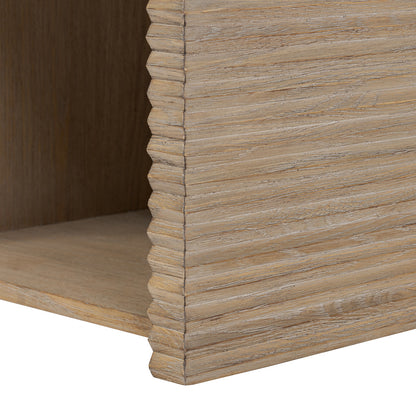 Wickham Bedside Table | One Drawer | Ribbed Oak
