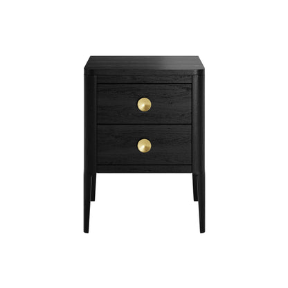 Shop the Abberley Bedside Table, an elegant 2-drawer oak bedside table with visible grain and brass style round handles by D.I. Designs. FREE UK MAINLAND DELIVERY. Shop online now at www.nobleandnook.co.uk
