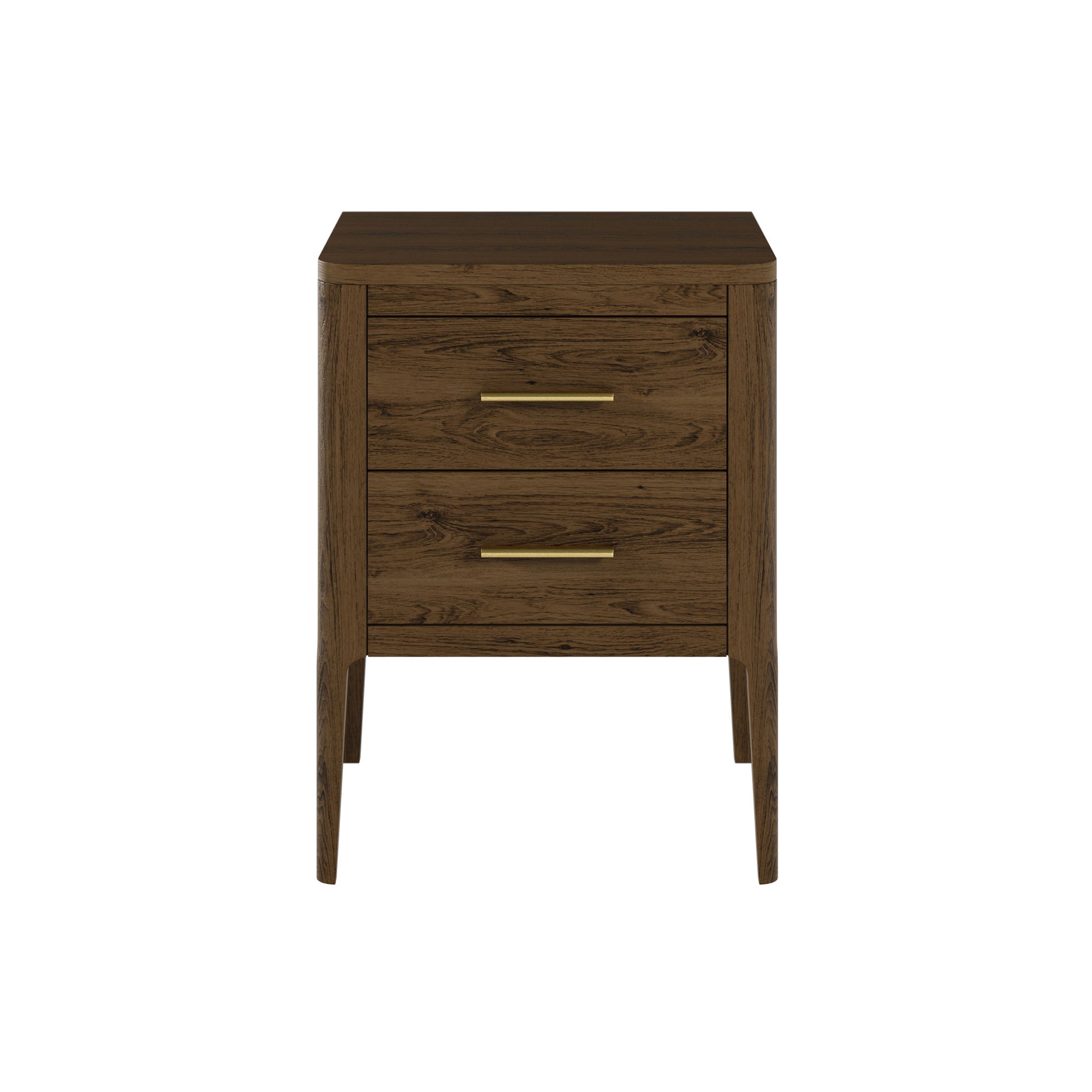 Shop the Abberley Bedside Table 2-drawer in Brown oak, a beside table that blends modern design with practicality. Perfect for any bedroom décor. FREE Mainland Delivery. Shop now at www.nobleandnook.co.uk