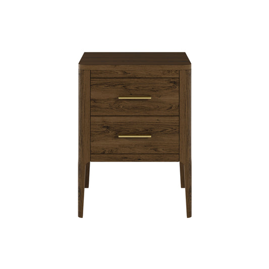 Shop the Abberley Bedside Table 2-drawer in Brown oak, a beside table that blends modern design with practicality. Perfect for any bedroom décor. FREE Mainland Delivery. Shop now at www.nobleandnook.co.uk