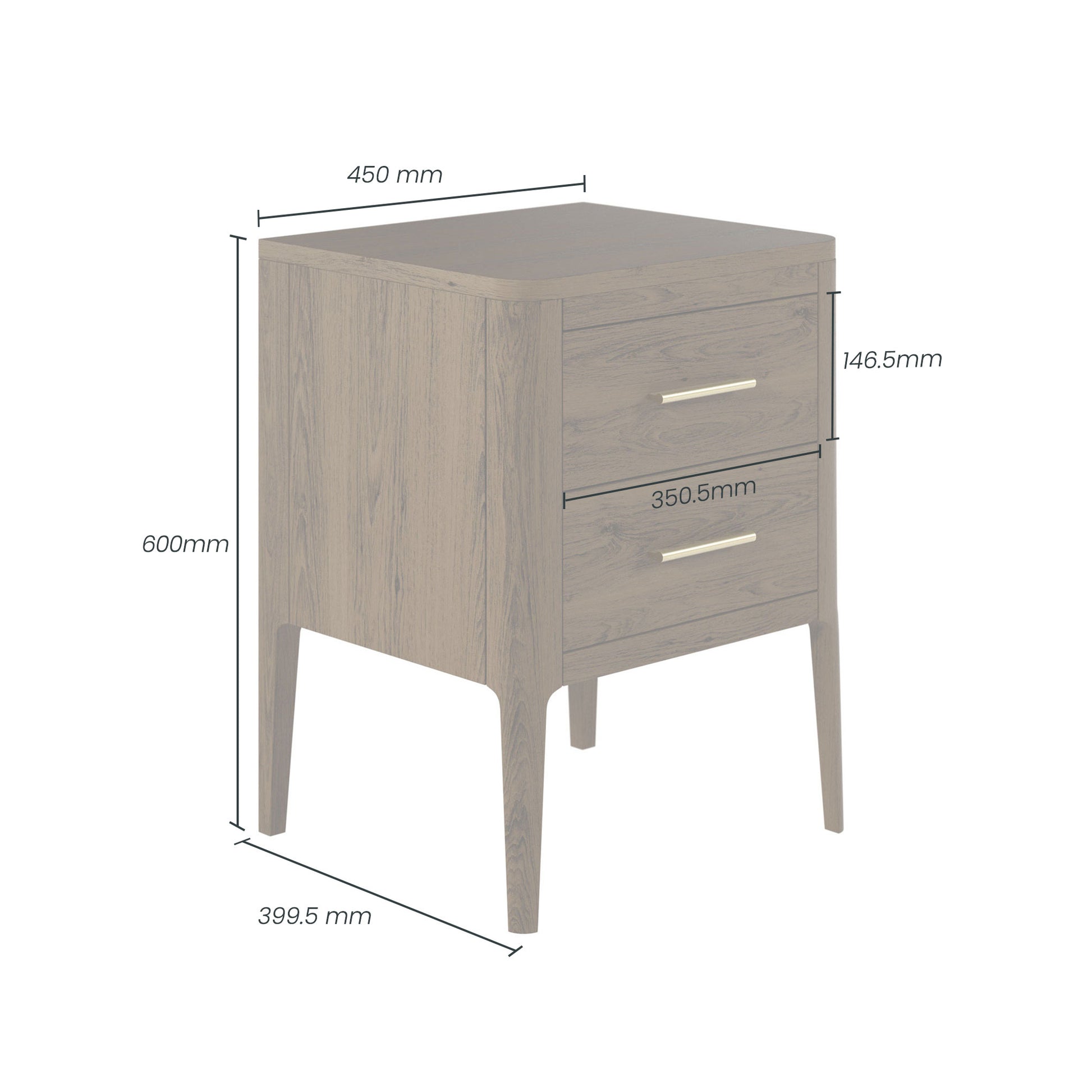 Shop the Abberley Bedside Table 2-drawer in Brown oak, a beside table that blends modern design with practicality. Perfect for any bedroom décor. FREE Mainland Delivery. Shop now at www.nobleandnook.co.uk