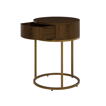 Shop the Hampton Round Wooden Bedside Table, a stylish and functional brown oak perfect for small spaces. FREE UK Mainland Delivery. Shop online today at www.nobleandnook.co.uk