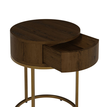Shop the Hampton Round Wooden Bedside Table, a stylish and functional brown oak perfect for small spaces. FREE UK Mainland Delivery. Shop online today at www.nobleandnook.co.uk