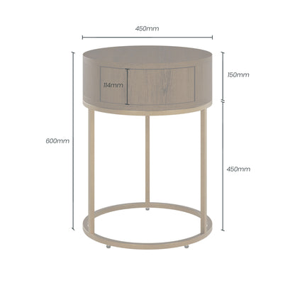 Shop the Hampton Round Wooden Bedside Table, a stylish and functional brown oak perfect for small spaces. FREE UK Mainland Delivery. Shop online today at www.nobleandnook.co.uk