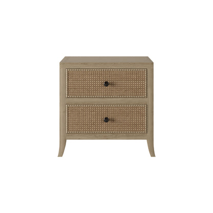 Shop the Witley Bedside Table with two drawers in grey aged oak and stylish rattan latticed front by D.I. Designs. FREE UK Mainland Delivery. Shop online today at www.nobleandnook.co.uk