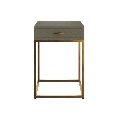 Shop the Hampton Bedside Table one drawer in Grey Shagreen by D.I. Designs. FREE UK Mainland Delivery. Shop online today at www.nobleandnook.co.uk